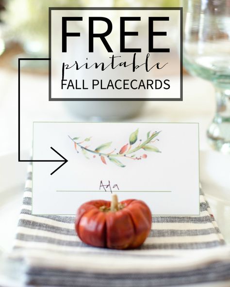 Fall Place Cards, Fall Hostess Gifts, Place Cards Template, Napkin Cards, Autumn Diy, Free Fall Printables, Place Card Template, Decorative Ideas, Card Templates Free