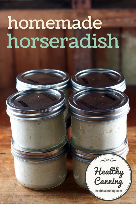 Healthy Canning, Homemade Horseradish, Horseradish Recipes, Home Canning Recipes, Canning Vegetables, Canning Food Preservation, Canned Food Storage, Canning Tips, Horseradish Sauce