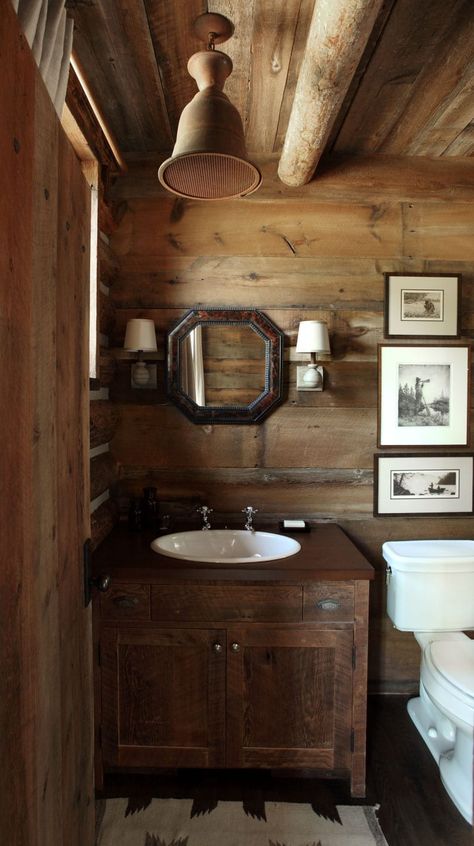 Cabin Bathroom, Cabin Bathrooms, Cabin Interiors, Cabin Living, Rustic Bathrooms, Little Cabin, Cabin Style, Cabin In The Woods, Cabins And Cottages