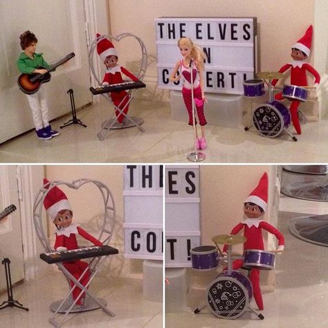 23rd December - Jingles & Tinsel are on stage playing in their band "The Elves", with a little help from a couple of their non elf friends. Looks like a fun gig! #elfontheshelf15 #elfontheshelf #aussieelfontheshelf December 23rd Elf On The Shelf, December 23 Elf On The Shelf, Yummy Christmas Treats, The Elf, Christmas Treats, All Things Christmas, Elf On The Shelf, Elf, Holiday Decor