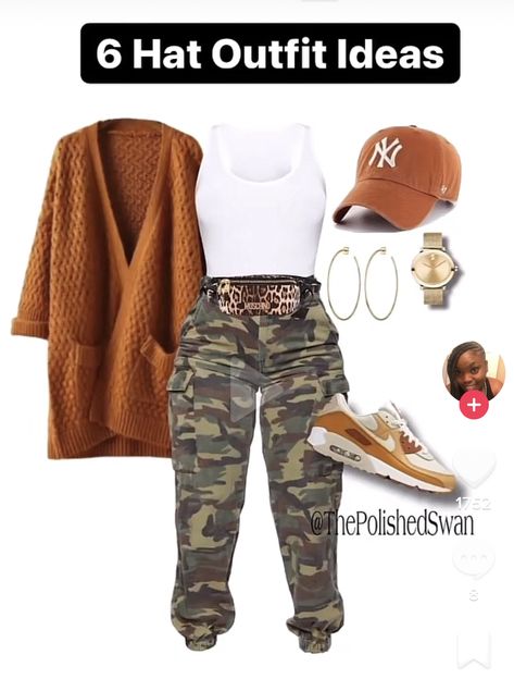 Outfit Inspo For Women, Camouflage Fashion, Afrikaanse Mode, Classy Casual Outfits, Camo Pants, Cute Swag Outfits, Outfits With Hats, Looks Chic, Outfits For Women