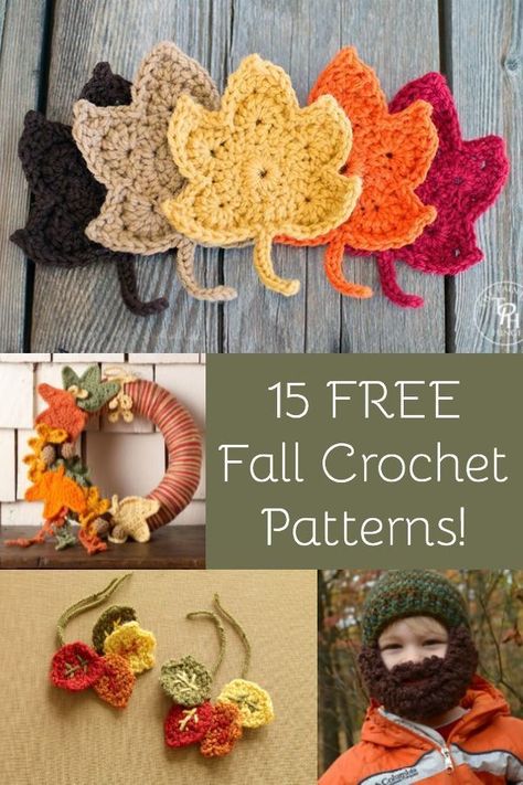 If you love autumn as much as I do, check out these 15 FREE fall crochet patterns. There is definitely something that will tickle your fall fancy! These ideas are so fun. I love the wreath, leaves, and fashion options here. Crochet Autumn Wreath, Crochet Wreaths, Fall Crochet Projects, Crochet Fall Decor, Thanksgiving Crochet, Vintage Crochet Dresses, Crochet Wreath, Fall Crochet, Fall Crochet Patterns