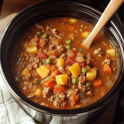 Crock Pot Poor Man’s Stew Instant Pot Poor Man’s Stew, Mulligan Stew Recipe Crock Pot, Poor Man’s Soup, Poormans Soup, Poor Man Recipes, Poor Mans Recipes, Poor Mans Stew, Potatoes And Carrots, Slow Cooker Stew