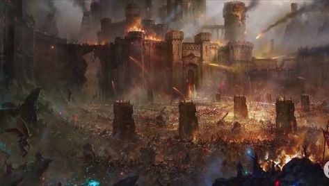 Fantasy Warfare, Enchanted Kingdom, Medieval Artwork, Ancient Indian Architecture, Epic Battle, Fantasy Battle, Warhammer Art, Biblical Art, Fantasy Castle