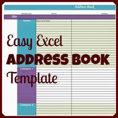 Easy Excel Address Book Template: So you can keep updated addresses on your desktop instead of in your desk. This makes it super easy to create Christmas card lists! Address Book Template, Mail Merge, Creative Organization, Book Categories, Address Book, Book Organization, Excel Spreadsheets, Excel Templates, Organization Solutions