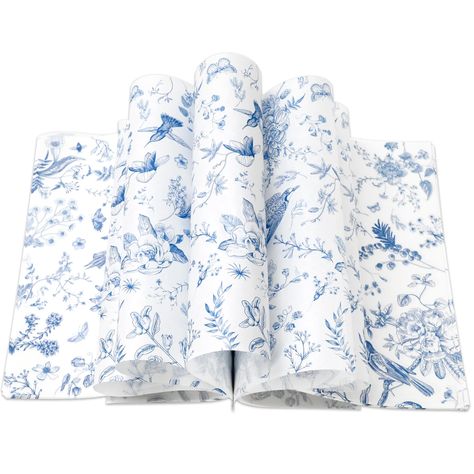 PRICES MAY VARY. THE PACKAGE INCLUDES: 150Pcs chinoiserie wax paper, each piece measures 9.8 x 8.3 inch, they will offer you sufficient quantity and area to decorate dishes and package food. CHINOISERIE DESIGN: Our wax paper are featuring chinoiserie theme, patterned with floral, birds, butterfly mainly in blue and white, delicate and pretty. While enriching the appearance of the wax paper, it also increase the fun and aesthetic diversity. PREMIUM MATERIAL: Made of quality paper material, safe a French Country Party Decor, French Country Party Theme, French Country Party, Coastal Wedding Reception, Beach Wedding Table Settings, Package Food, Beach Party Favors, Chinoiserie Decor, Snack Wrap