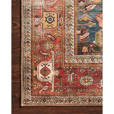 Lark Manor Anaelise Power Loom Blue/Brown/Red Rug | Wayfair Red Couch, Flatweave Area Rug, Condo Decorating, Southwestern Area Rugs, Flooring Trends, Cotton Area Rug, Red Area Rug, Orange Rugs, Red Rug