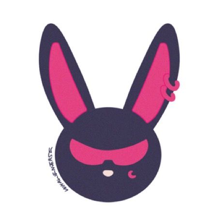 Ateez Mito Rabbit, Ateez Tattoo, Ateez Stickers, Kpop Tattoos, Crazy Night, Bunny Logo, Crochet Business, Black Stickers, Kandy