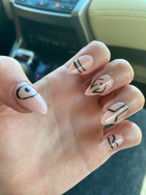 Jjk Nail Ideas, Jjk Inspired Nails, Jjk Nails Designs, Anime Nails Simple, Simple Anime Nails, Gojo Nails, Jujutsu Kaisen Nails, Anime Themed Nails, Sukuna Nails