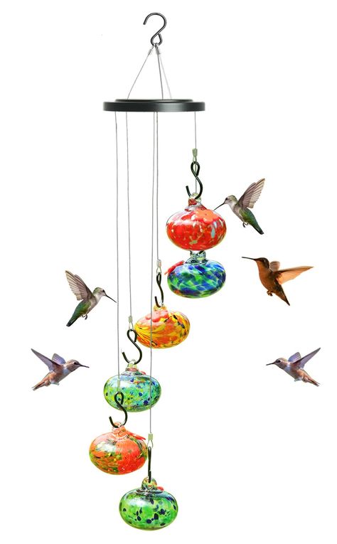 PRICES MAY VARY. 2024 New Wind Chime Hummingbird Feeder - Products to the combination of wind chimes and glass bird feeders, not only can feed hummingbirds, but also decorate your garden. Hummingbird Feeders for Outdoor - One Metal Hanging - High quality stainless steel coated with waterproof and rust-proof coating for durability, six glass bird feeders, six silicone beaks, three cleaning brushes, 50ml syringe for nectar injection, gift box packaging. Artificially blown bird feeder - The glass i Outdoor Yard Ideas, Chill Spot, Glass Bird Feeders, Birdhouses Bird Feeders, Hummingbird Feeder, Cleaning Brushes, Outside Patio, Humming Bird Feeders, Outdoor Decor Backyard