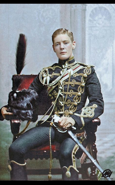 Winston Churchill (age 21), 1895 Winston Churchill Photos, Jesse Owens, Colorized Photos, Mata Hari, Rosa Parks, Winston Churchill, Sophia Loren, Men In Uniform, British Army