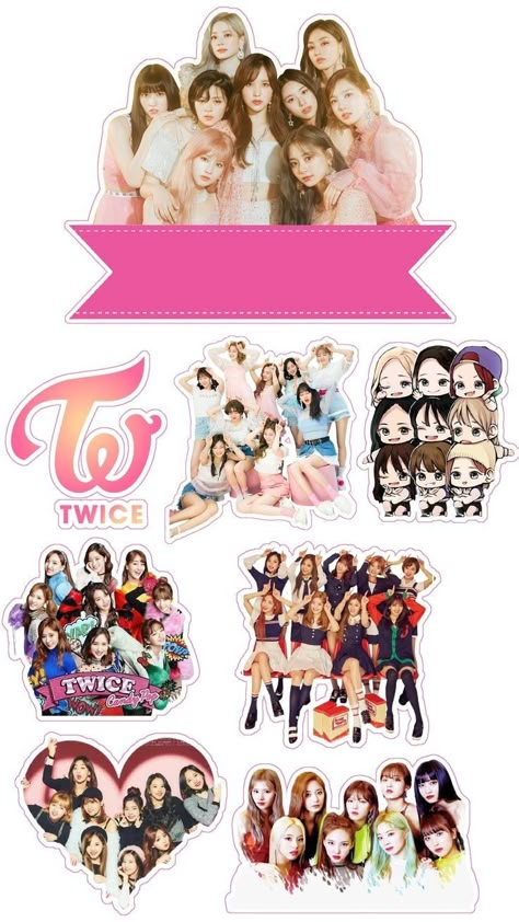 Twice Cake Topper Printable, Twice Kpop Cake Topper Printable, Twice Cake Ideas, Twice Stickers Printable, Stickers Twice, Twice Birthday, Twice Pc, Twice Sticker, Twice Birthdays