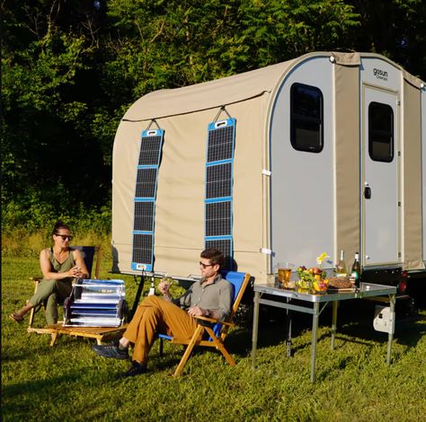 Tiny Campers, Jeep Trailer, Pop Up Trailer, Tent House, Outdoor Shelters, Off Grid Cabin, Cabin Lighting, Off Grid Solar, Camper Living