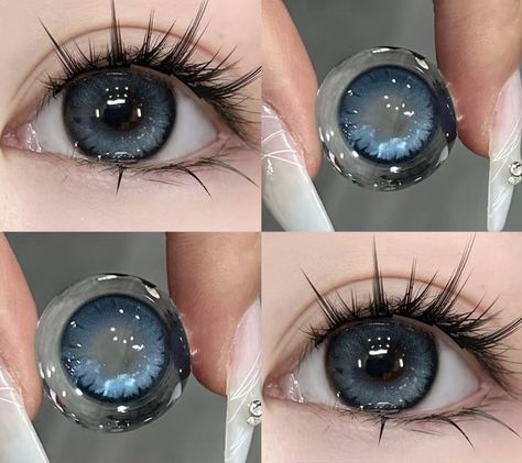 #contacts #contactlens #eyes #eyewear #aestheticstyle #cosplay Pretty Eye Contacts, Dark Blue Contacts, Doll Eye Contacts, Pretty Contacts, Blue Eye Contacts, Galaxy Contacts, Coloured Contacts, Rare Eye Colors, Cool Contacts