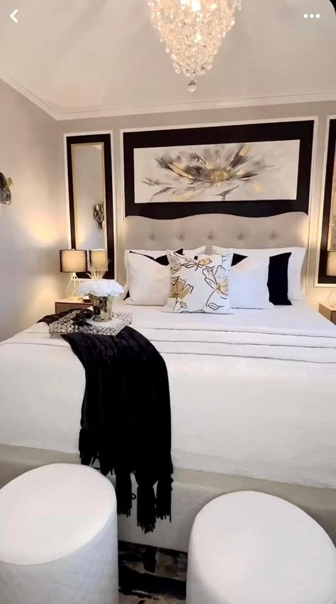 Couple Bedroom Ideas Married Modern, Instagram Bedroom, Luxury Bedrooms, Black Bedroom Decor, Beautiful Bedroom Decor, Luxe Bedroom, Luxury Room Bedroom, Glam Bedroom, Bedroom Decor For Couples