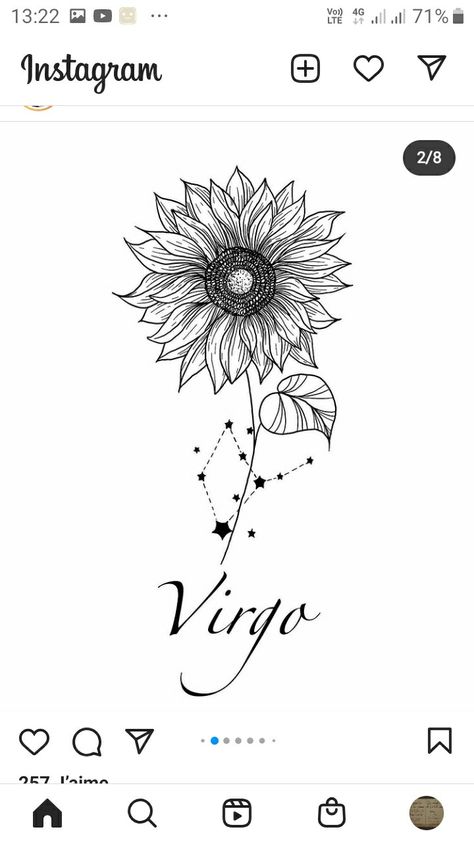 Taurus And Virgo Tattoo Combined, Virgo Birth Flower, Virgo Flower, Sternum Tattoos, Virgo Tattoo Designs, Flor Tattoo, Virgo Tattoo, Palm Tattoos