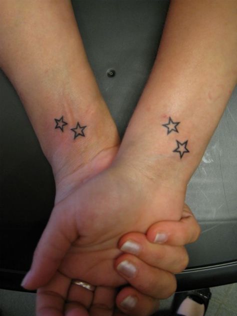 2 Stars Tattoo, Smaller Tattoo Ideas, Cool Star Tattoos, Star Tattoo Men, Star Stick And Poke Tattoo, Stars Tatoos, Two Stars Tattoo, Y2k Star Tattoo, Tattoo Ideas Stars