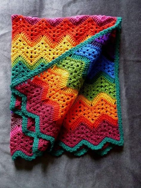 Chevron Crochet, Chevron Blanket, Crochet Rainbow, Rainbow Chevron, Wool Crochet, Rainbow Blanket, Rainbow Crochet, Blanket Handmade, Manta Crochet