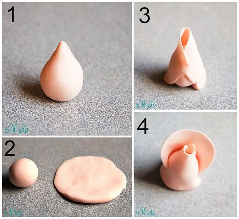 Fondant Roses Fondant Rose Tutorial, Fondant Ribbon, Easy Fondant, Fondant Flower Tutorial, Fondant Figures Tutorial, Novelty Birthday Cakes, Fondant Rose, Fondant Animals, Rose Tutorial