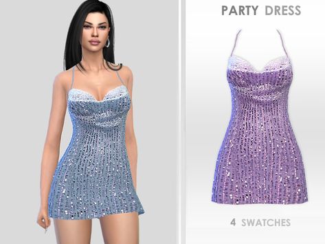 Mod For Sims 4, Sims Dresses, Purple Sparkly Dress, Purple Dresses Formal, Clothes Cc, Glitter Outfit, Concert Dresses, Sims 4 Game Mods, Sims 4 Teen