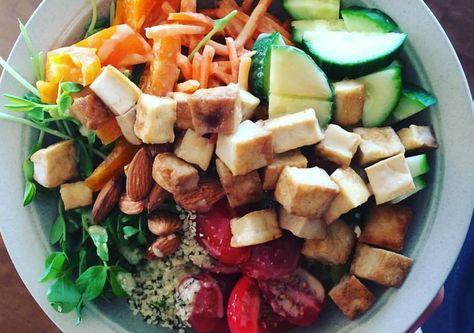 Glory Bowl Dressing, Glory Bowl, Matchstick Carrots, Healthy Bowls Recipes, Healthy Bowls, Fried Tofu, Chinese Dishes, Salad Bar, Bowls Recipe