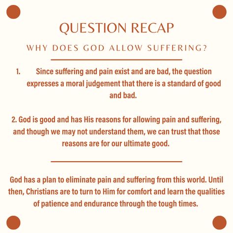 Why God Allows Suffering, Focus On The Family, Kids Questions, Unexpected Pregnancy, God's Wisdom, Daughters Of The King, Prayer Quotes, Faith Based, God Is Good