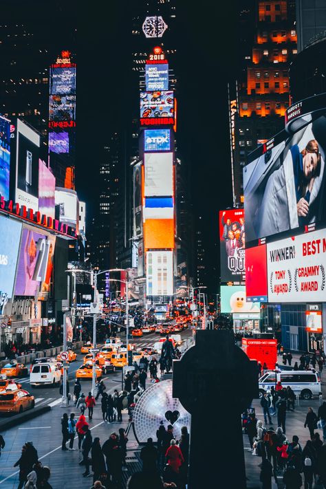 people walking on street surrounded by high buildings during nighttime photo – Free Human Image on Unsplash Nyc Lights, New York City Aesthetic, New York Wallpaper, York Wallpaper, Nyc Aesthetic, Nyc Life, New York Life, New York Aesthetic, New York City Travel