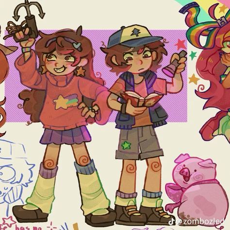 Gravity Falls Doodles, Dipper Fanart, Mable And Dipper, Gravity Falls Oc, Mabel Gravity Falls, Giffany Gravity Falls, Mabel And Dipper, Gravity Falls Fanart, Fall Doodles