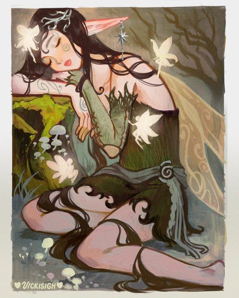 Faerie Aesthetic, Nature Fairy, Fairy Illustration, Fairytale Art, Fairy Art, Creature Art, Pretty Art, Drawing Inspiration, Character Inspiration