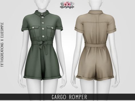 Sims 4 Romper, Cargo Romper, Sims 4 Download, The Sims 4 Download, Sims 4 Mods Clothes, Sims 4 Cas, Sims 4 Game, Sims 4 Cc Finds, Ts4 Cc