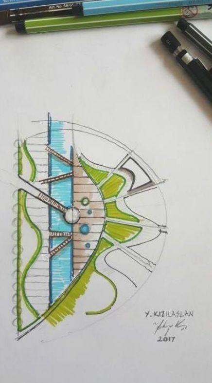 Deconstruction Landscape Design, Landscape Architecture Sketch, Section Drawing Architecture, Portfolio D'architecture, Landscape Architecture Park, Collage Architecture, Landscape Architecture Portfolio, Architecture Site Plan, Villa Architecture