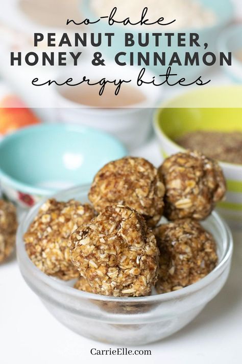 Peanut Butter Energy Balls, Granola Bites, Energy Bites Recipes, Energy Ball Recipe, Butter Honey, Peanut Butter Honey, Protein Bites, Protein Balls, Energy Snacks