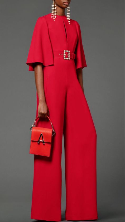 Modern Cinderella, Andrew Gn, Jumpsuit Elegant, Moda Vintage, Looks Chic, Jumpsuit Fashion, Fabulous Fashion, Carolina Herrera, Red Fashion