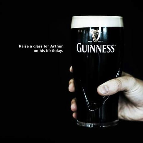 Happy birthday Arthur Guinness Nutribullet Blender, Guinness, Birthday Wishes, Happy Birthday, Tableware, Birthday, Glass