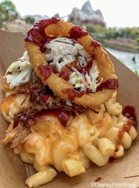 Disney Dishes, Disney Desserts, Loaded Fries, Smoked Pulled Pork, Disneyland Food, Flame Tree, Disney World Food, Pulled Pork Sandwich, Food Spot