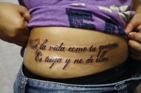 this is my second tattoo.. my boyfriend translated it into spanish for me. it means….. live life the way you want it. its yours not theirs. 11.20.09 manila,ph Tattoo Spanish, Spanish Sayings, Quotes In Spanish, Spanish Tattoos, Second Tattoo, Tattoo Quotes About Life, Tattoo Quotes For Women, 3 Tattoo, Awesome Tattoos