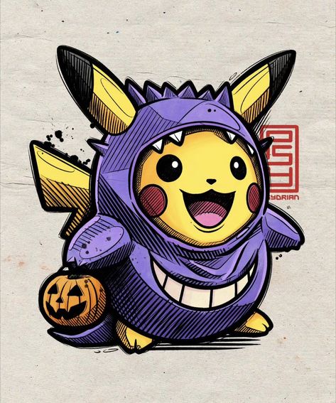 Gengar Tattoo, Images Pop Art, Pikachu Tattoo, Ghost Type Pokemon, Pokemon Painting, Pokemon Halloween, Gengar Pokemon, Popular Pokemon, Ghost Pokemon