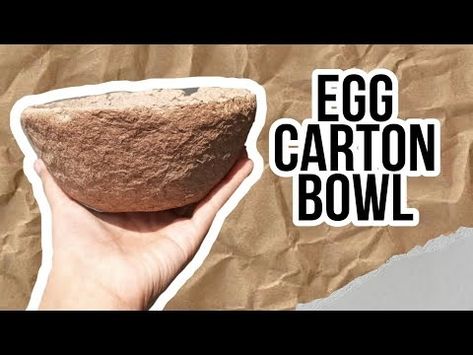 (30) DIY Paper Bowl Using Egg Carton Without Blender and Glue !! - YouTube Homemade Glue, Crafts Homemade, Paper Bowl, Making Paper Mache, Paper Mache Bowls, Diy Bowl, Paper Mache Clay, Egg Cartons, Egg Carton Crafts