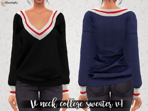 College Sweater, Sims 4 Download, The Sims 4 Download, Sims 4 Collections, Sims Hair, Best Sims, Sims 4 Mods Clothes, Sims4 Cc, Female Clothing