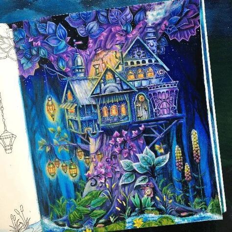 Art on Instagram: “Johanna Basford” Coloring Adult, Pencil Drawing Ideas, Forest Coloring Book, Enchanted Forest Coloring Book, Joanna Basford Coloring, Enchanted Forest Coloring, Gardens Coloring Book, Art Textiles, Johanna Basford Coloring Book