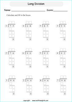 Division Problems 4th Grade, 4 Multiplication, Math Corner, Grade 6 Math Worksheets, Math Division Worksheets, Long Division Worksheets, Math Enrichment, 4th Grade Math Worksheets, 3rd Grade Math Worksheets