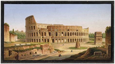 AN ITALIAN MICROMOSAIC PICTURE OF THE COLOSSEUM ROME, CIRCA 1860-1880 21 ¼ x 38 ½ in. (54 x 97.8 cm Culture Of France, Venice Painting, Colosseum Rome, Italian Holiday, Joseph Mallord William Turner, Empire Romain, The Colosseum, Roman Art, Months Of The Year