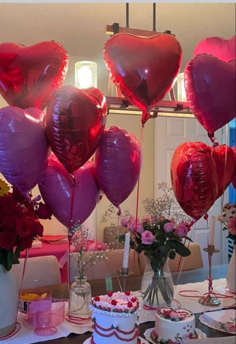 Vday Aesthetic Party, V Day Party, Valentine Party Aesthetic, Galentines Day Girls Aesthetic, Hearts Birthday Party Theme, Galentines Party Aesthetic Decor, Valentines Day Party Decor, Valentine’s Day Birthday, Aesthetic Bday Decor