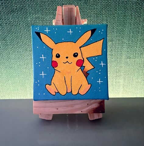 Pikachu Painting, Pokémon Painting, Pikachu Fanart, Pokemon Painting, Paint Inspo, Canvas Art Projects, Posca Art, Painting Canvases, Best Romantic Song Lyrics