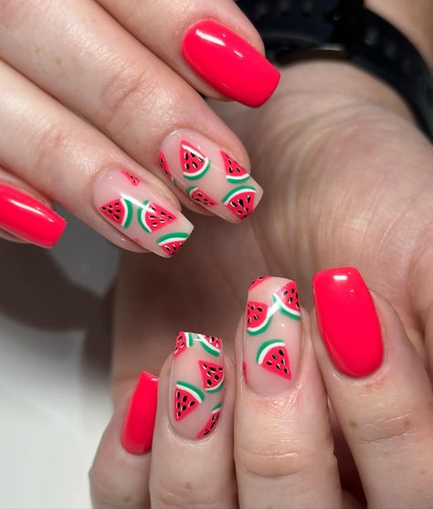 Sizzle This Summer with 38 Watermelon Nail Designs – Get Inspired Now! Watermelon Inspired Nails, Watermelon Toe Nail Designs, Summer 2024 Nails Design, Watermelon Nails Acrylic, Nails With Watermelon, Watermelon Nails Design, Summer Nails Watermelon, Fruit Nail Ideas, Elegant Summer Nails