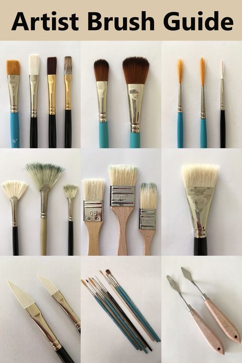 Oil Painting Brush Guide for Artists Oil Painting Trees, Oil Painting Videos, Simple Oil Painting, Brush Guide, Oil Painting Supplies, Oil Painting Tips, Oil Painting Lessons, Oil Painting Woman, Oil Painting Background