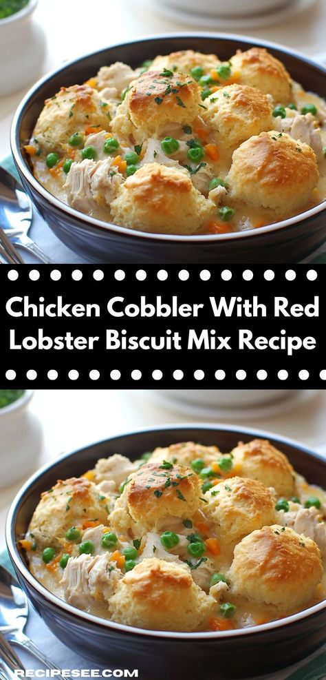 Looking for a comforting meal? This Chicken Cobbler with Red Lobster Biscuit Mix is a delicious twist on traditional casserole recipes. It’s easy to prepare and perfect for family dinners any night of the week. Chicken Cobbler With Red Lobster, Biscuit Mix Recipe, Chicken Cobbler Recipe, Red Lobster Biscuit Mix, Lobster Biscuits, Chicken Cobbler, Red Lobster Biscuits, Yummy Casserole Recipes, Savoury Biscuits