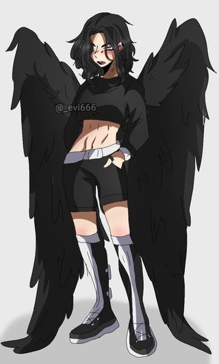 Female Oc With Wings, Mha Oc With Wings, Bakugo Daughter, Mha Oc Wings, Boxing Gloves Art, Mha Oc, Candy Art, Wings Art, Anime Oc