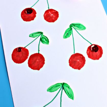 cherries Red Day Activity, Color Red Activities, Cherry Craft, Cheap Art Projects, Fruit Art Kids, Crafts For Preschoolers, Red Crafts, Circle Crafts, Craft Easy