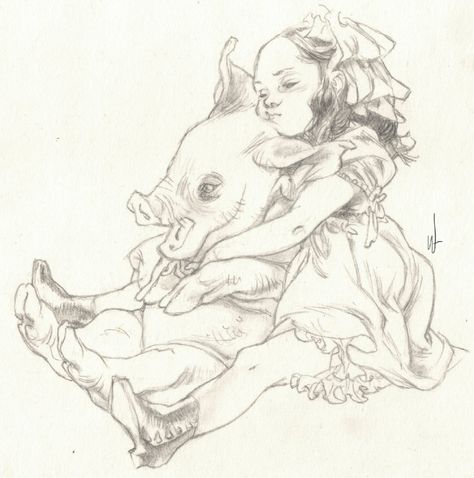 Claire Wendling, Drawing Body Proportions, Pig Illustration, Children Sketch, Line Sketch, Draw Picture, Bd Comics, Pretty Drawings, Sketch Inspiration